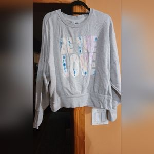 OLD NAVY Light Gray Cropped  Sweatshirt